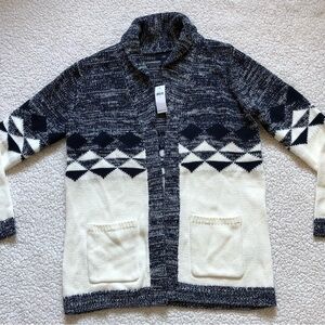 New Gap Sweater for women, size: small, navy blue, white, pockets